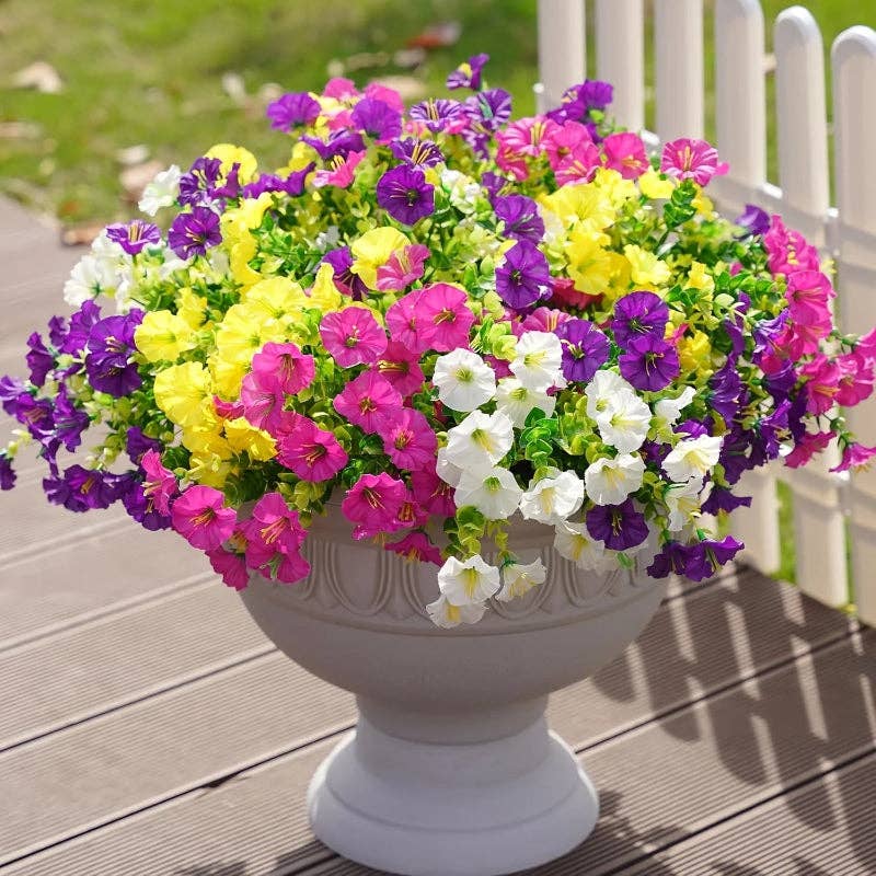 Artificial UV Flowers | Set of 8 | Flower Décor | Home Décor