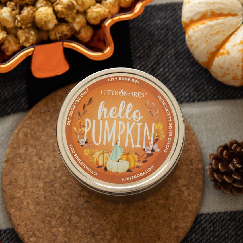 Fall “Hello Pumpkin” City Bonfires® Portable Fire Pit