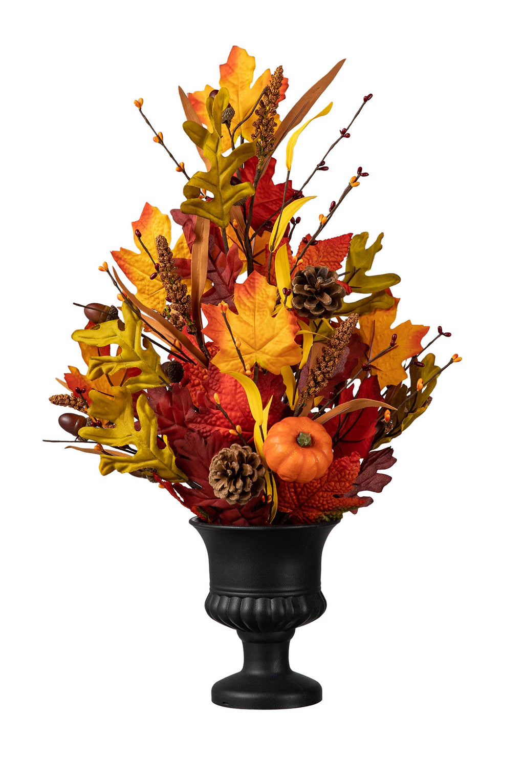 24"H Fall Maple Leaf Urn Table Tree
