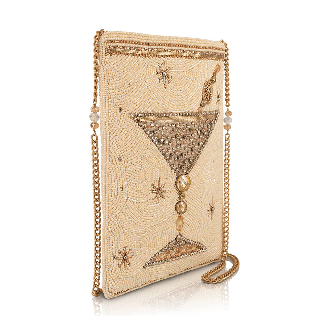 Crystal Martini beaded crossbody martini glass bag
