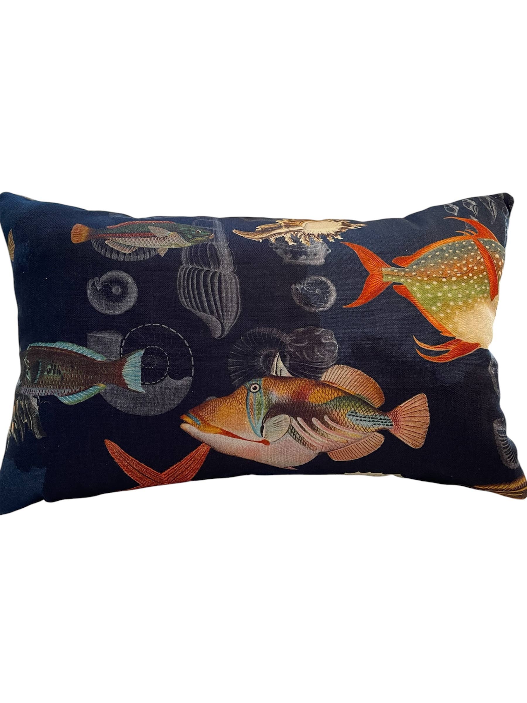 Della Fish Lumbar Pillow with Feather Insert  