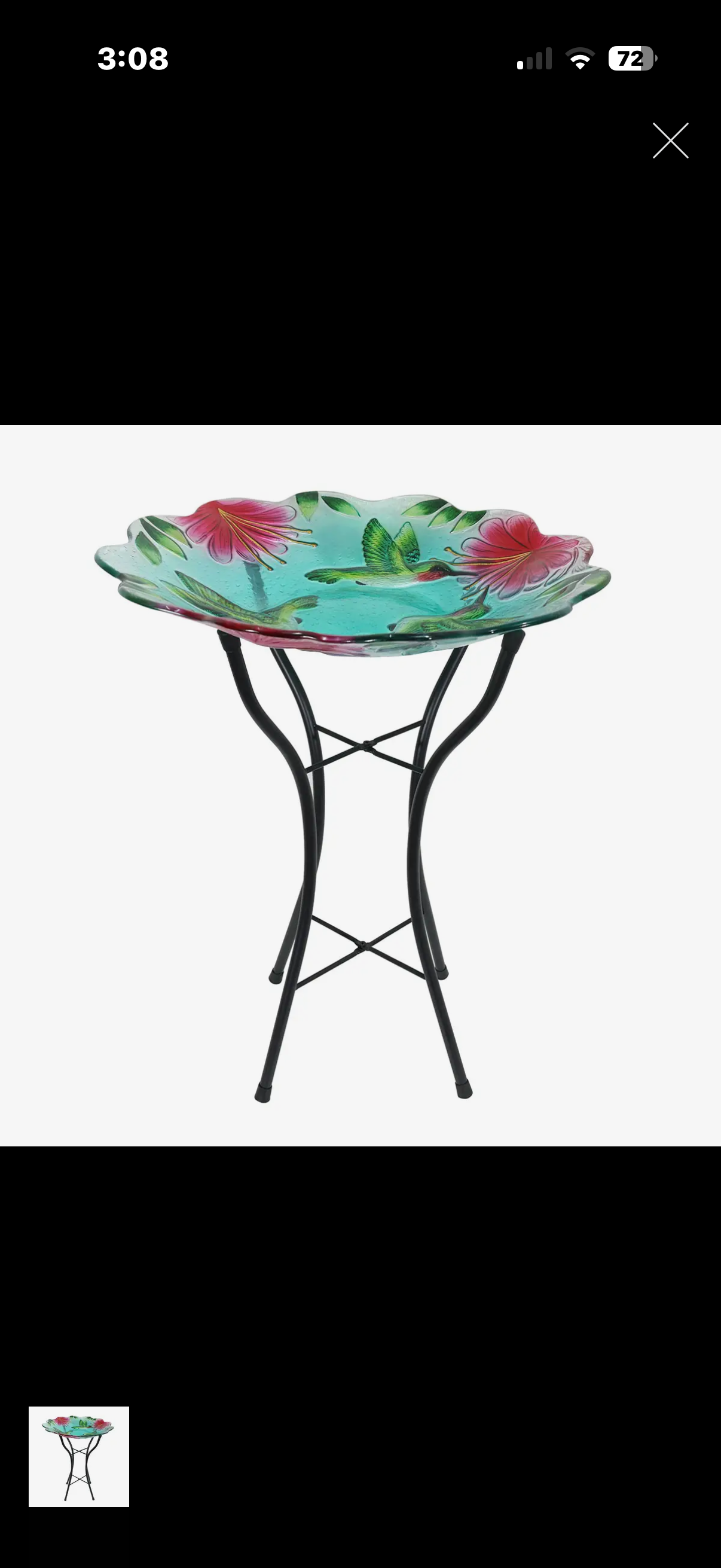Glass Hummingbird Bird Bath