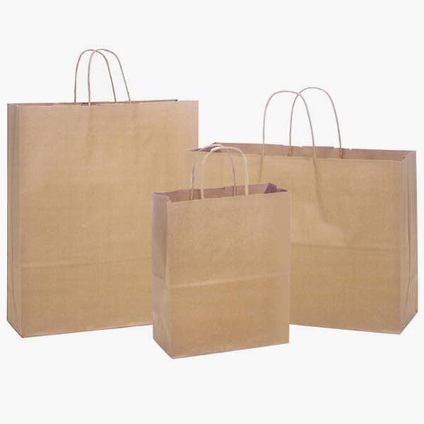 Recycled Brown Kraft Paper Retail Shopping Bags