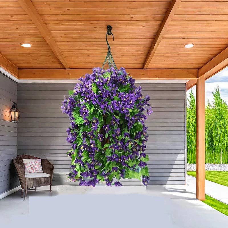 Faux UV-Resistant Hanging Lilies | Set of 3 | Floral Decor