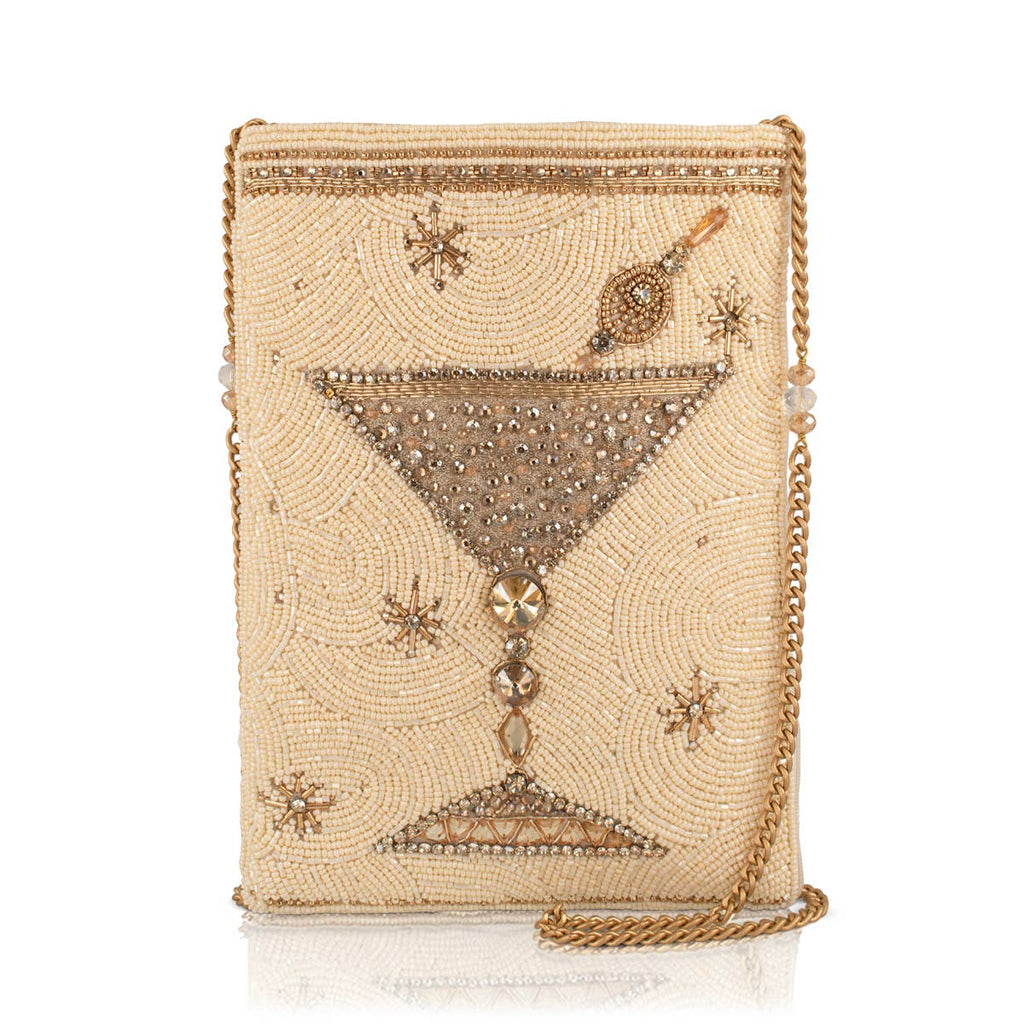 Crystal Martini beaded crossbody martini glass bag