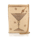 Crystal Martini beaded crossbody martini glass bag