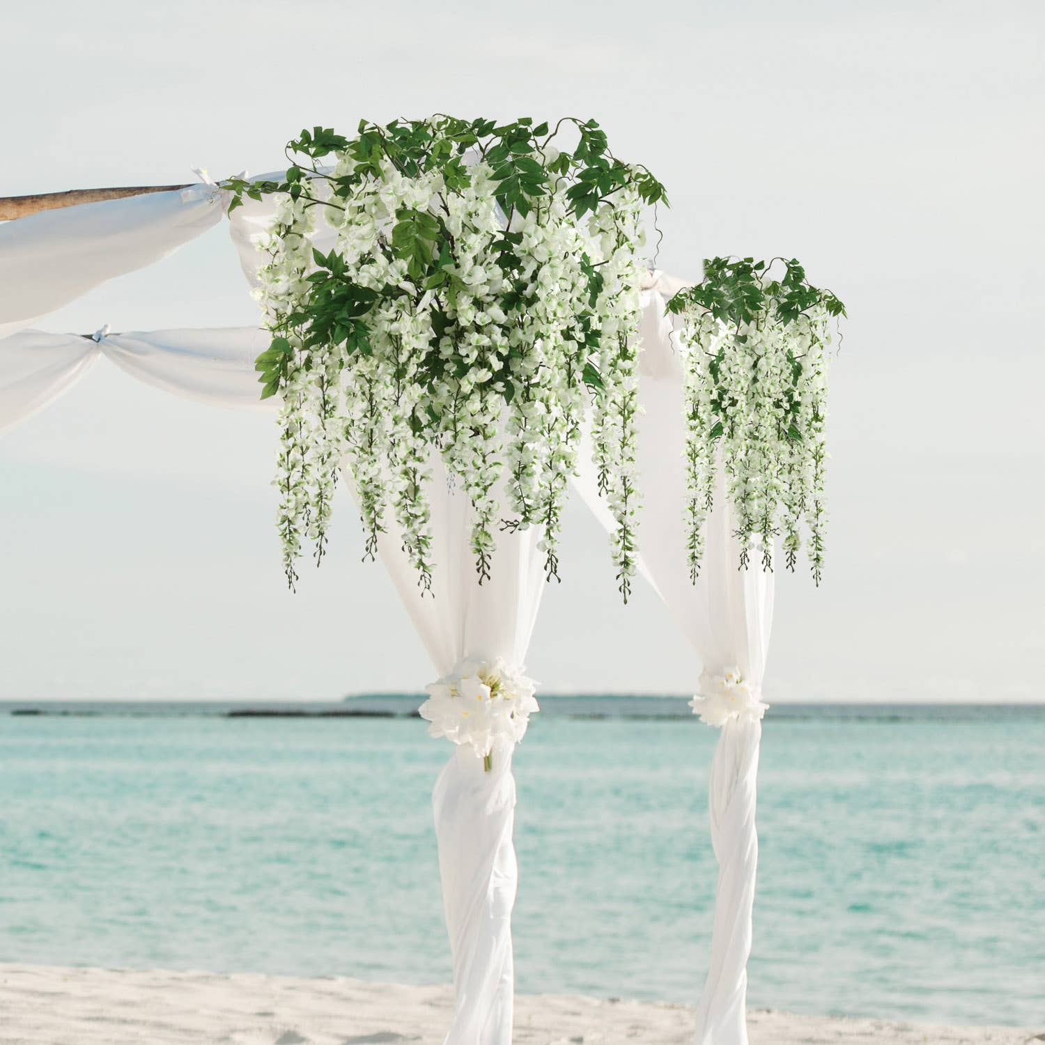 69" White Silk Wisteria Spray Indoor And Outdoor Decor