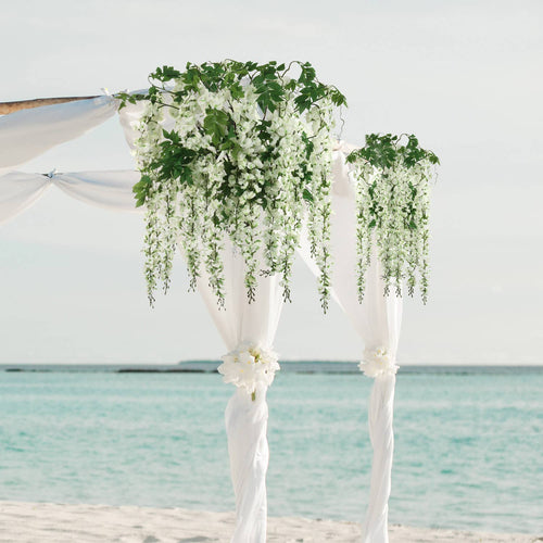 69" White Silk Wisteria Spray Indoor And Outdoor Decor