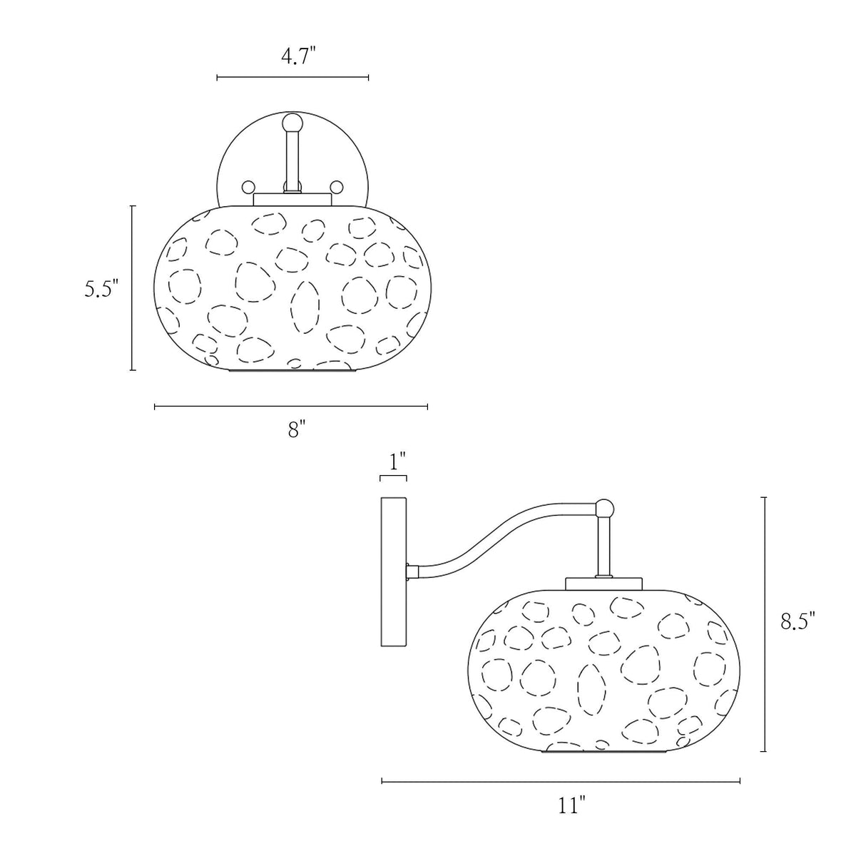 Teveris 1-Light Brass Wall Sconce