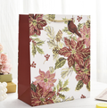 12pcs, Christmas Flower red gold Foil gift bag w/ Bird tag