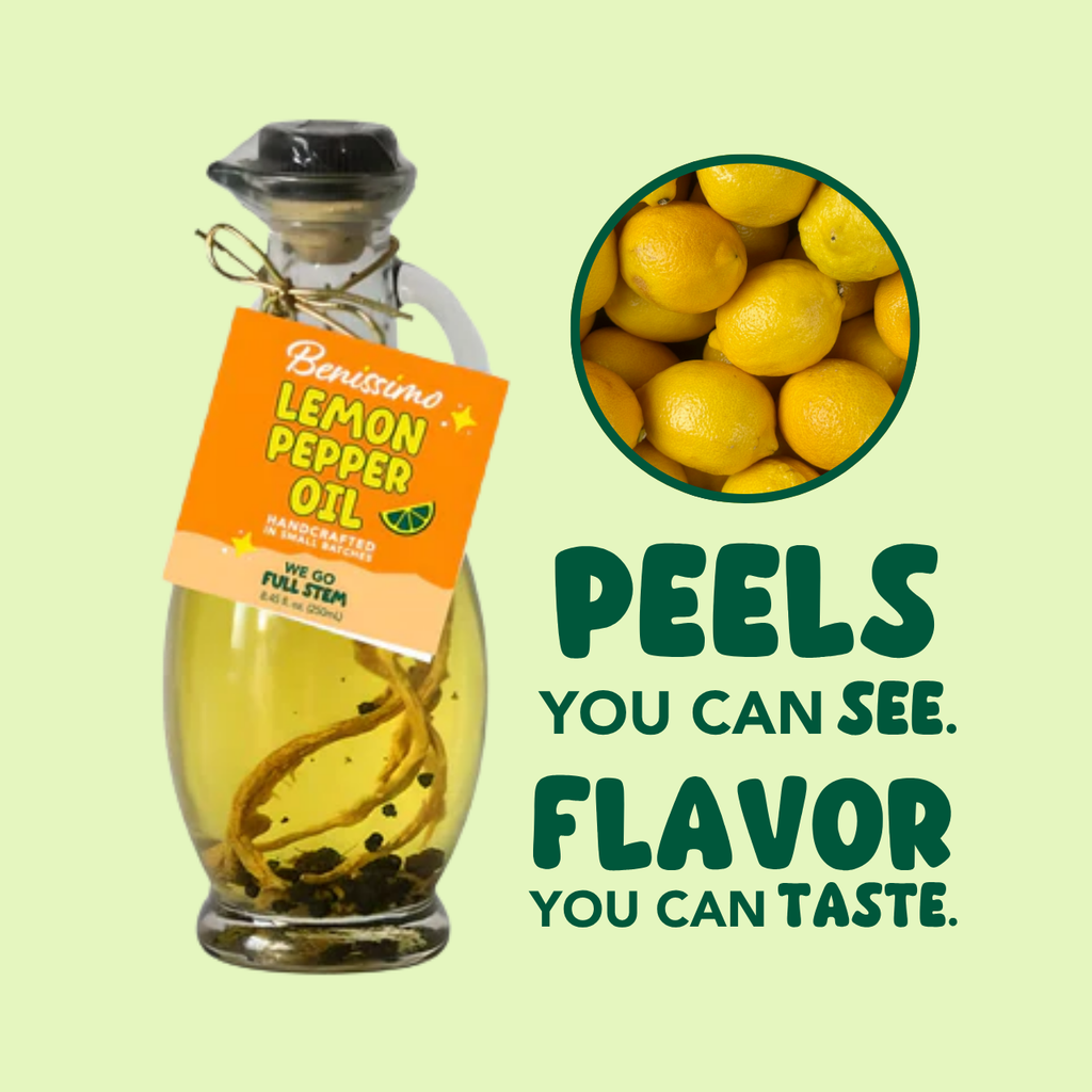 Benissimo Lemon Pepper EVOO Blend – 8.45 fl oz Cruet