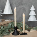 SET/ 2 - 9.5" MOVING FLAME CREAM TAPER CANDLE