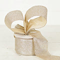 57R0910 - 2.5inWx10Yard Wired Ribbon-Champagne Glitter w. Go
