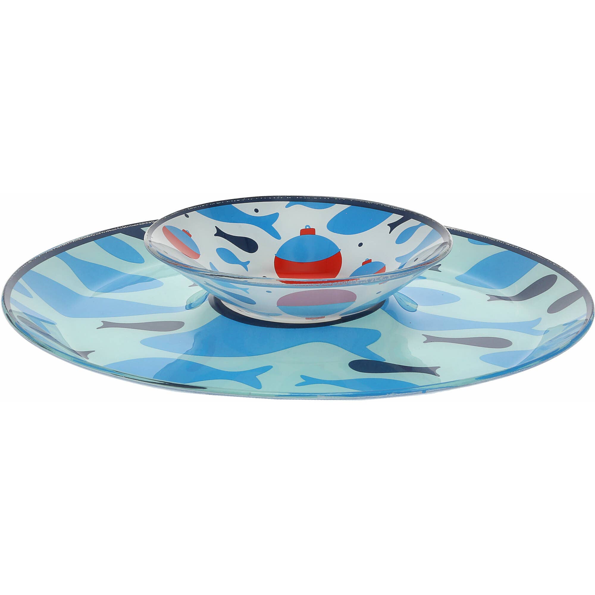 Lake - 11.5" Glass Platter with Bowl