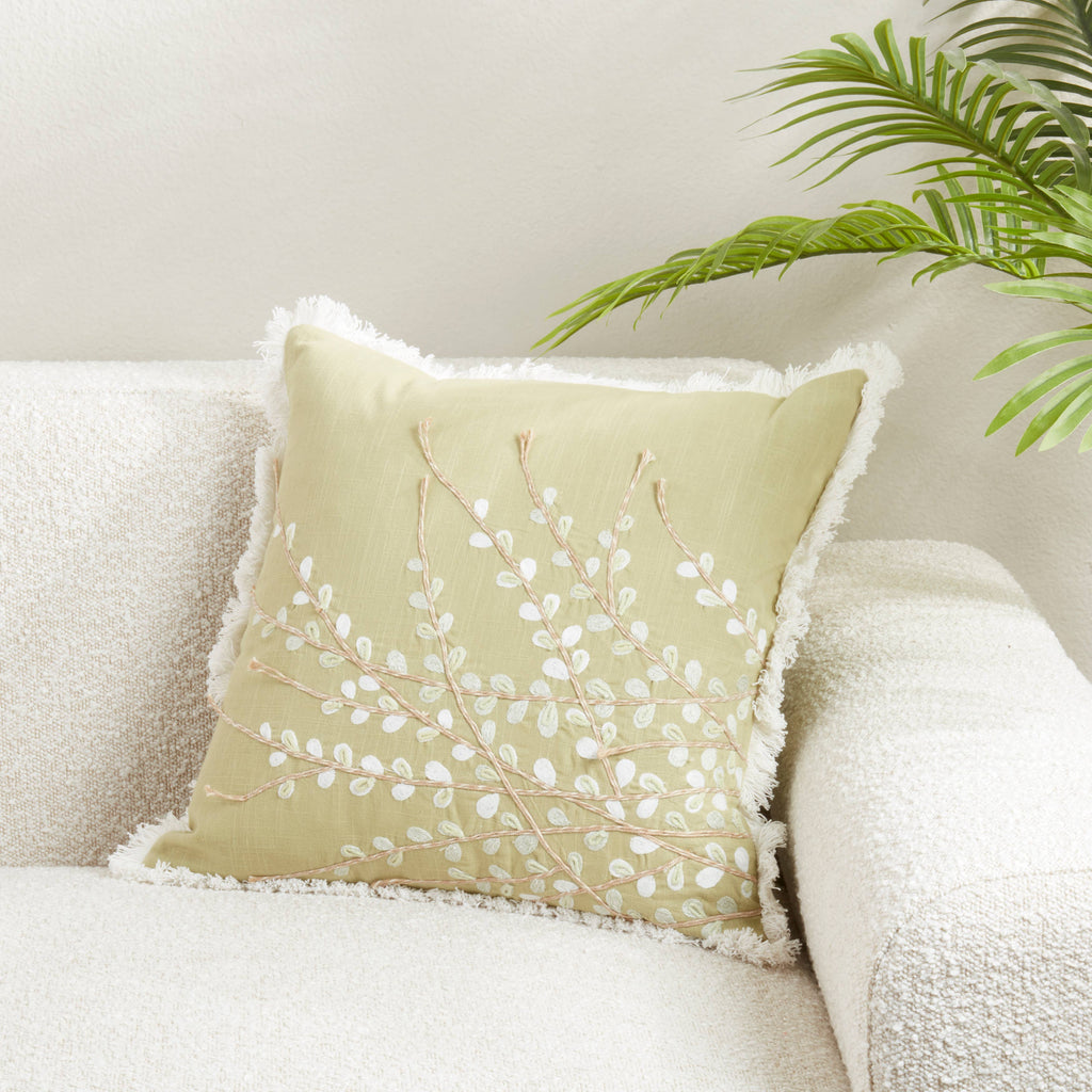 Embroidered Floral Pillow