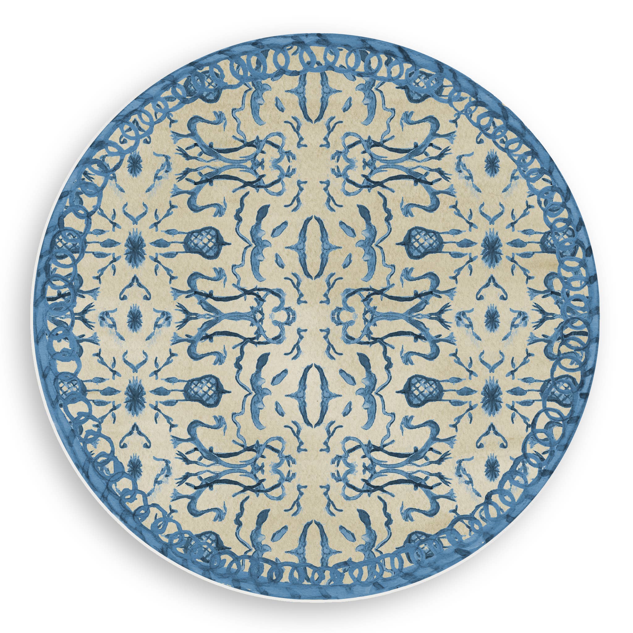 Blue & Tan Chinoiserie Reversible Vinyl Placemat