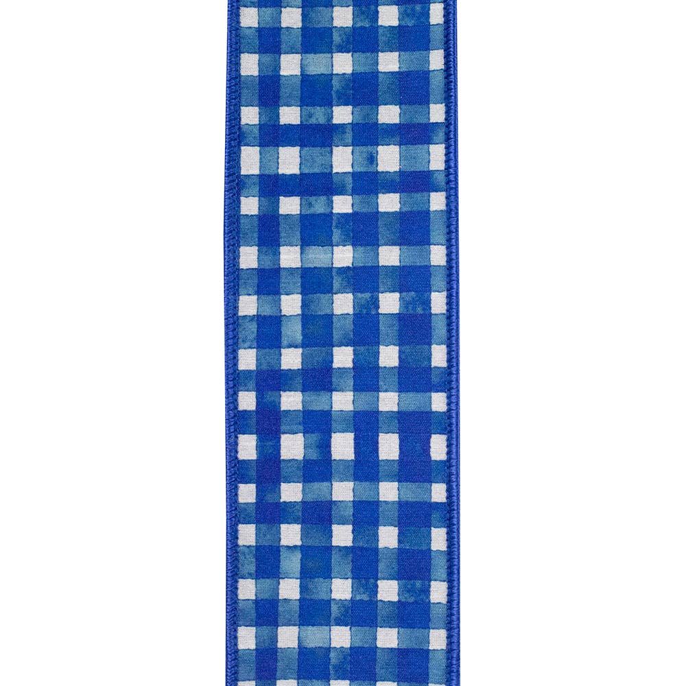 Watercolor Check Deluxe Dupioni Backed Wired Edge