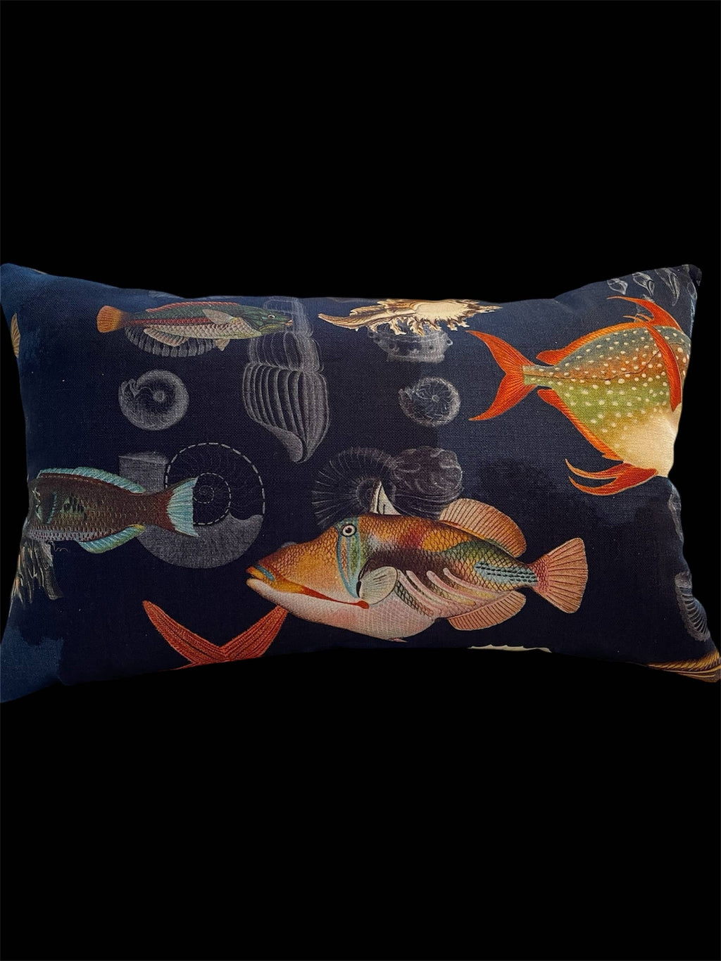 Della Fish Lumbar Pillow with Feather Insert  