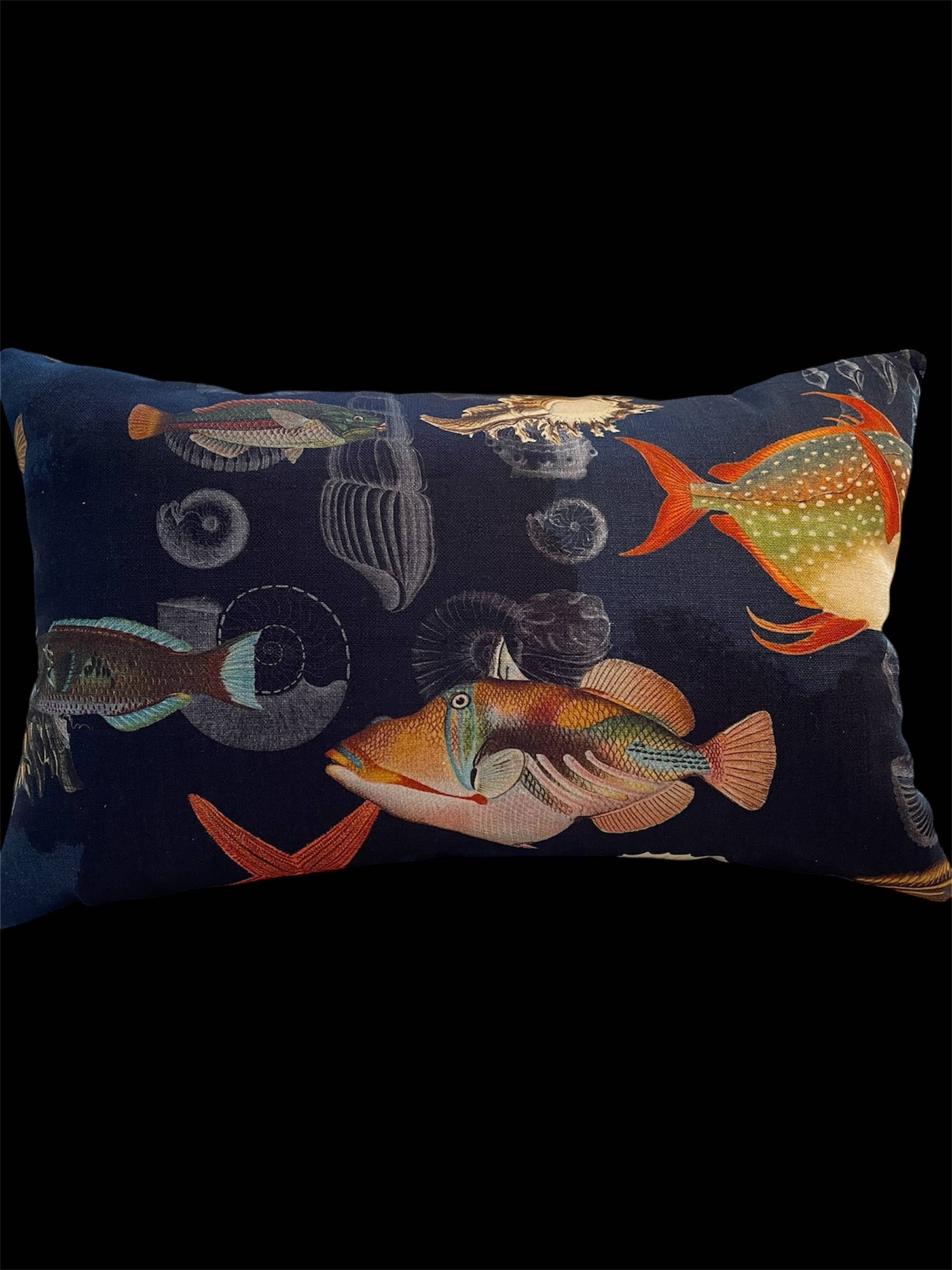 Della Fish Lumbar Pillow with Feather Insert  