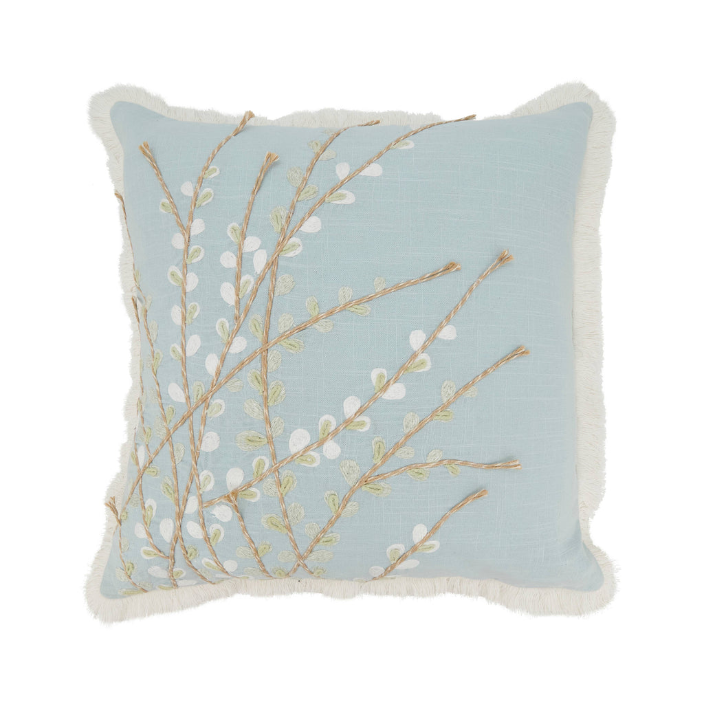 Embroidered Floral Pillow