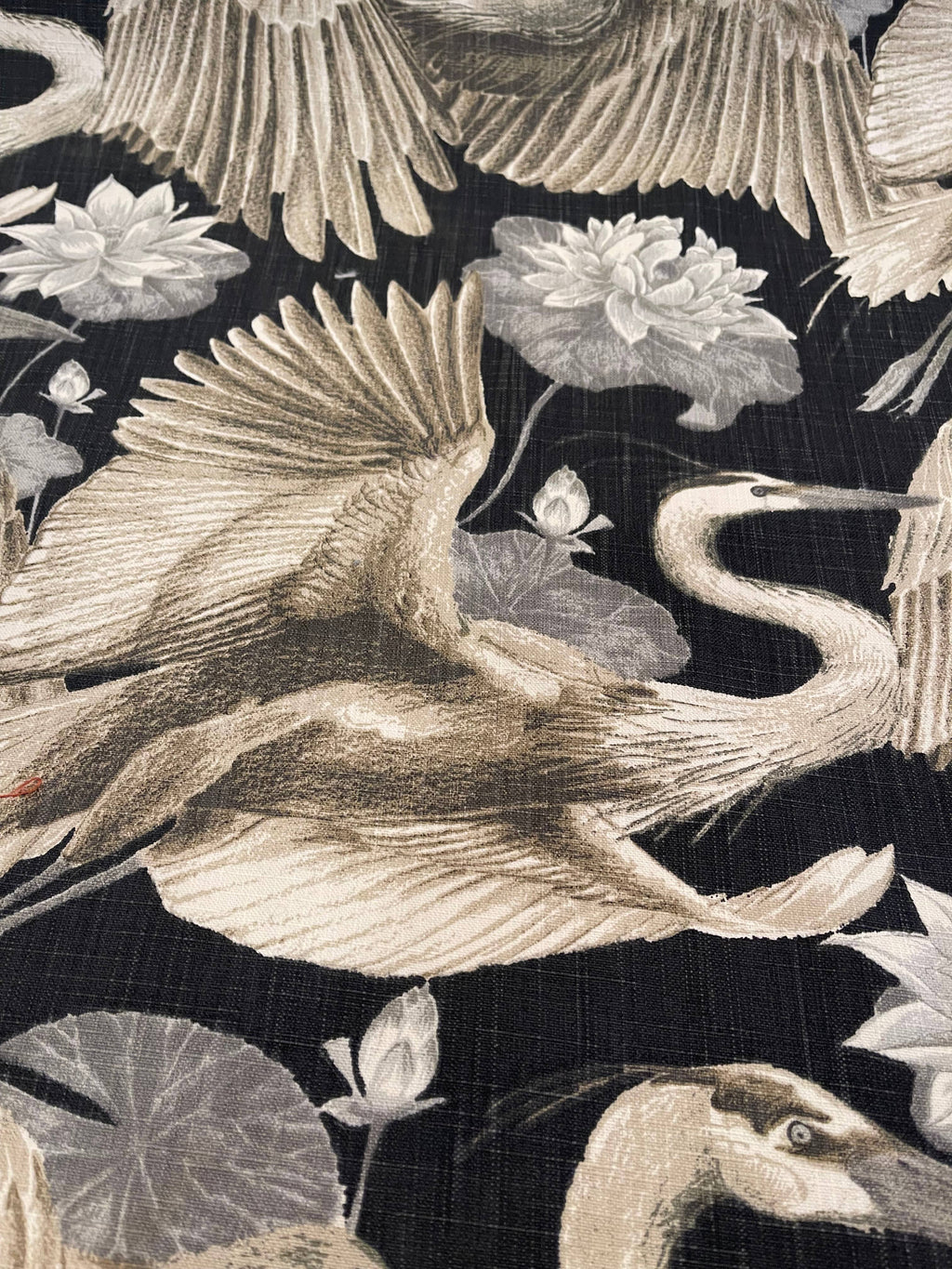 Hollis Crane & Floral Pillow with Feather Insert - Custom  