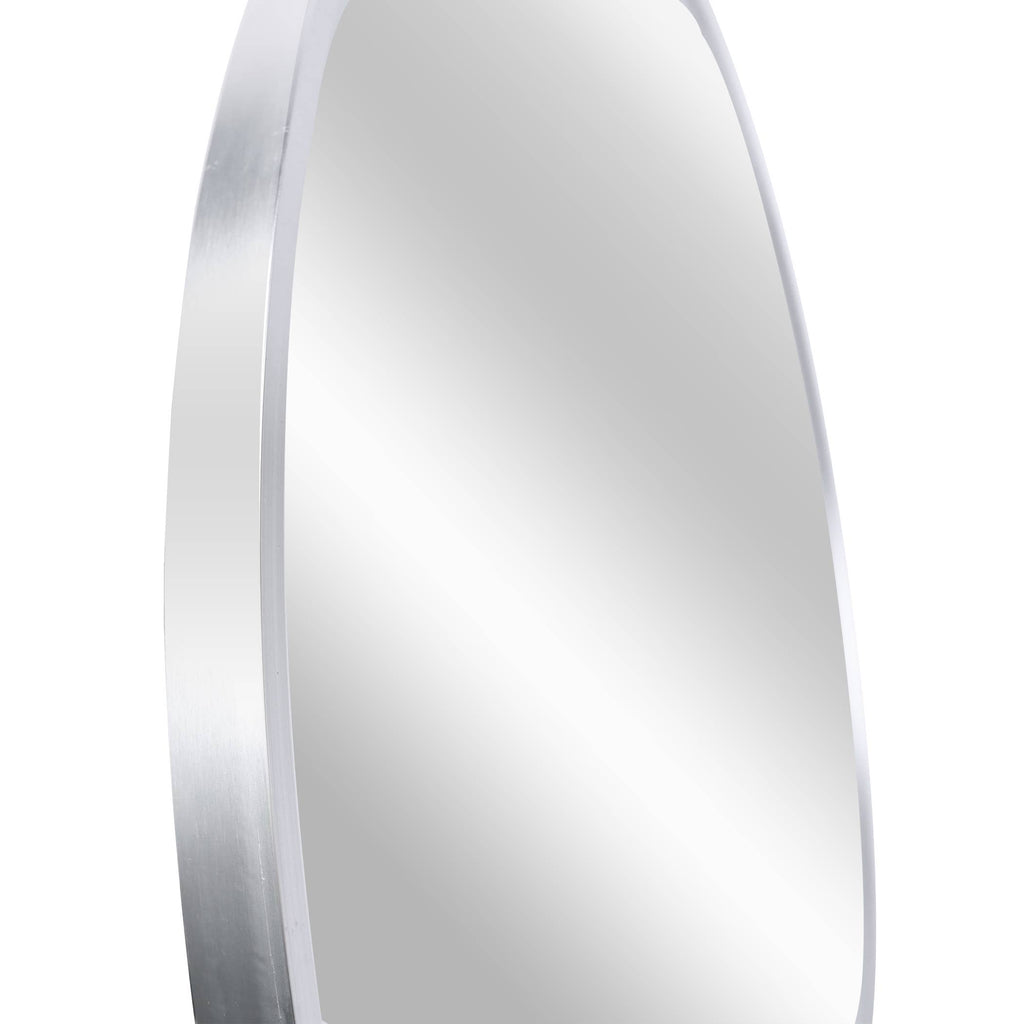 32 Inch Silver Metal Framed Round Bathrrom Mirror for Wall