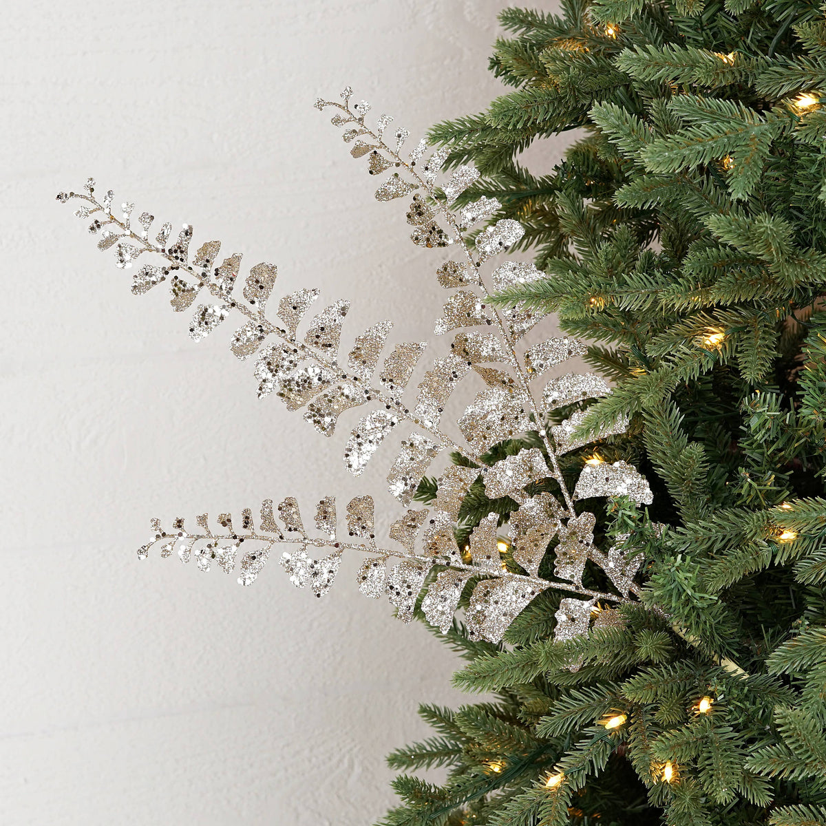 32050-25in Branch-Champagne Glittered Ferns