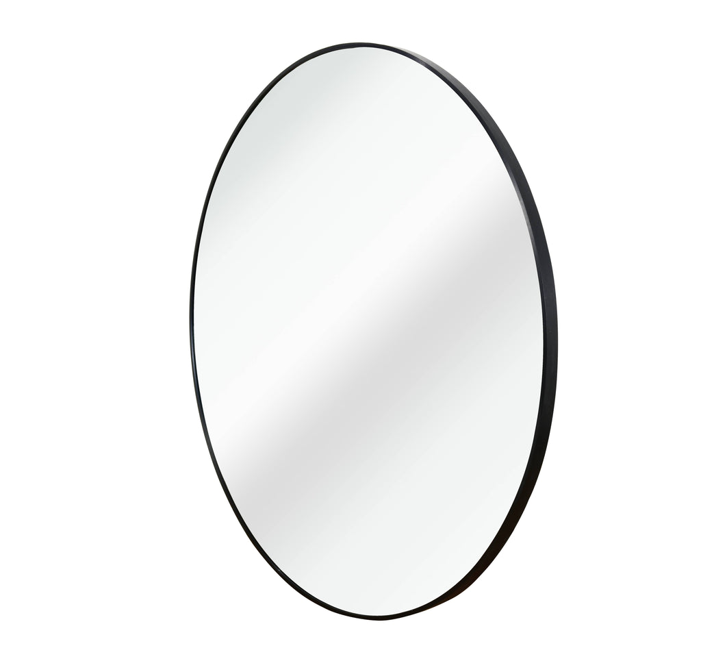 32 Inch Black Metal Framed Round Bathrrom Mirror for Wall
