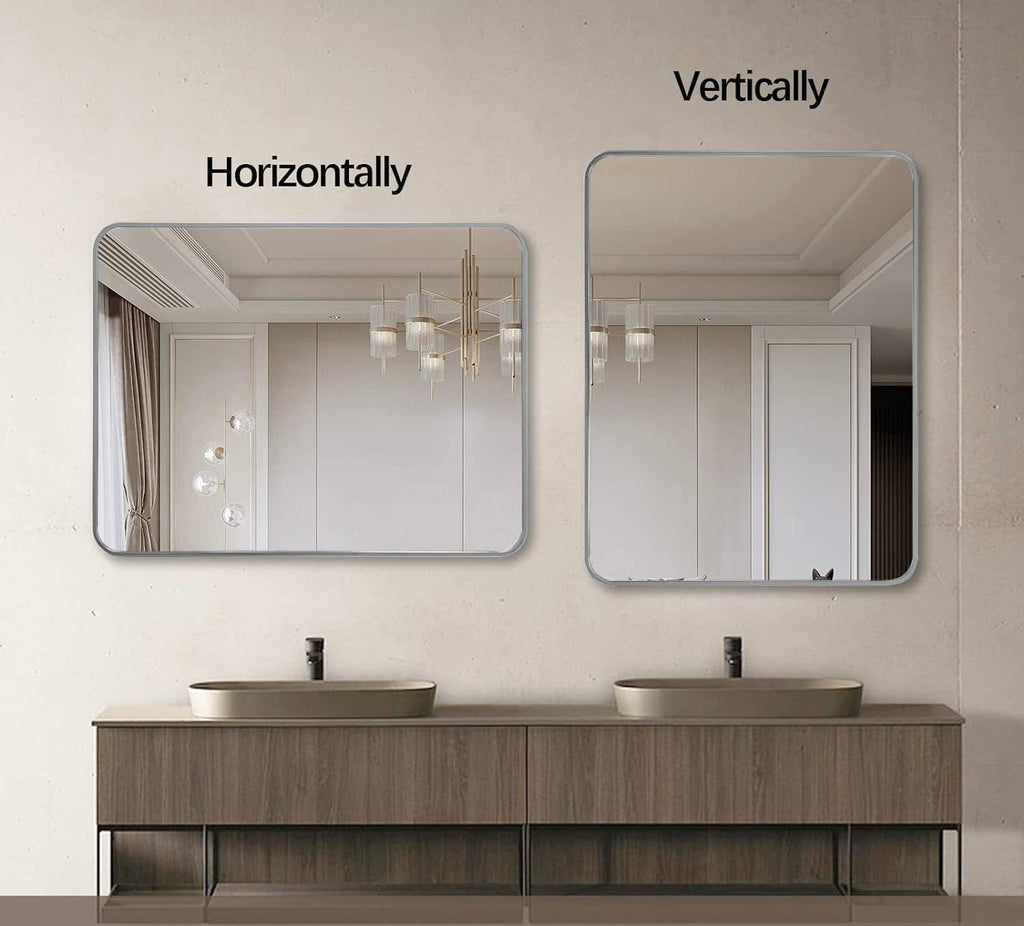 Silver 30 "x36" Rectangular Bathroom Wall Mirror