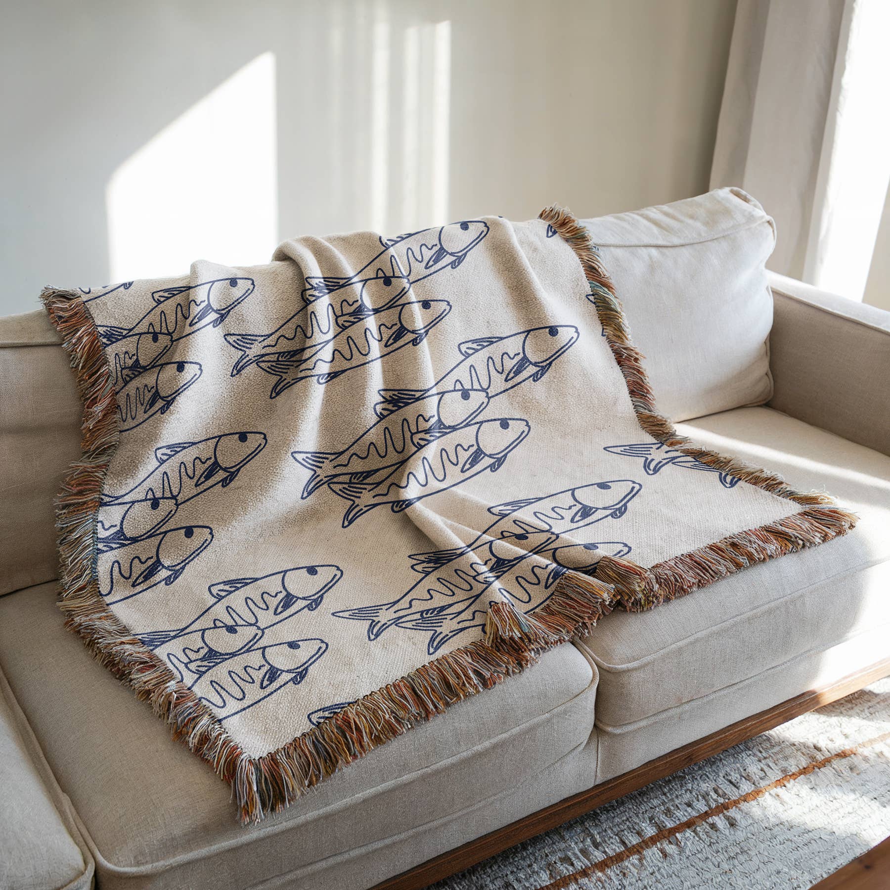 Coastal Grandma Woven Blanket, Beach Blanket