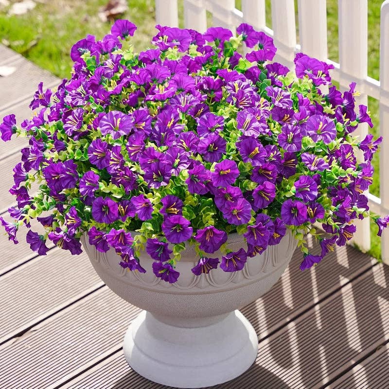 Artificial UV Flowers | Set of 8 | Flower Décor | Home Décor