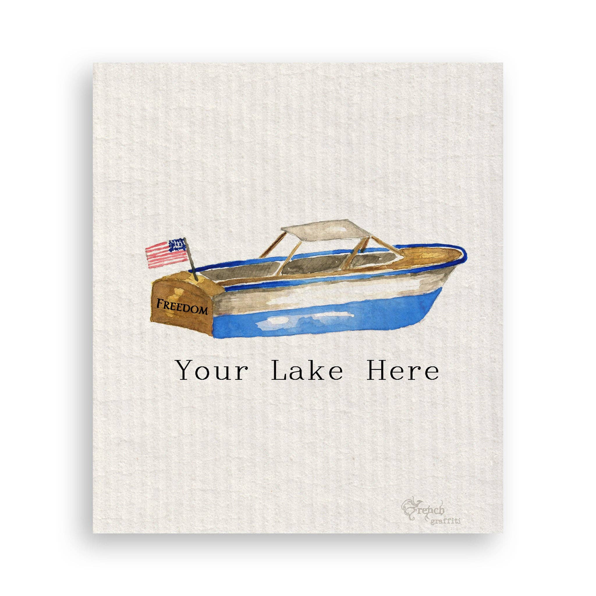 Blue Freedom Boat with Location