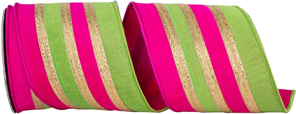 Stripe Trimming Overlay Dupioni Deluxe Wired Edge, 4"