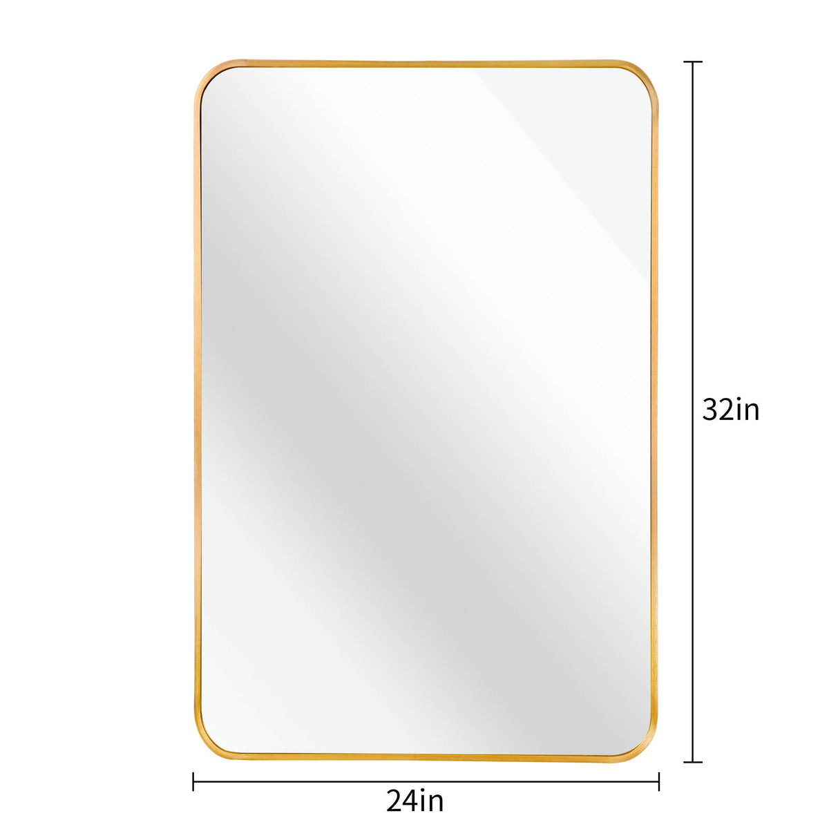 24x32 Gold Metal Framed Rectangular Bathrrom Mirror for Wall