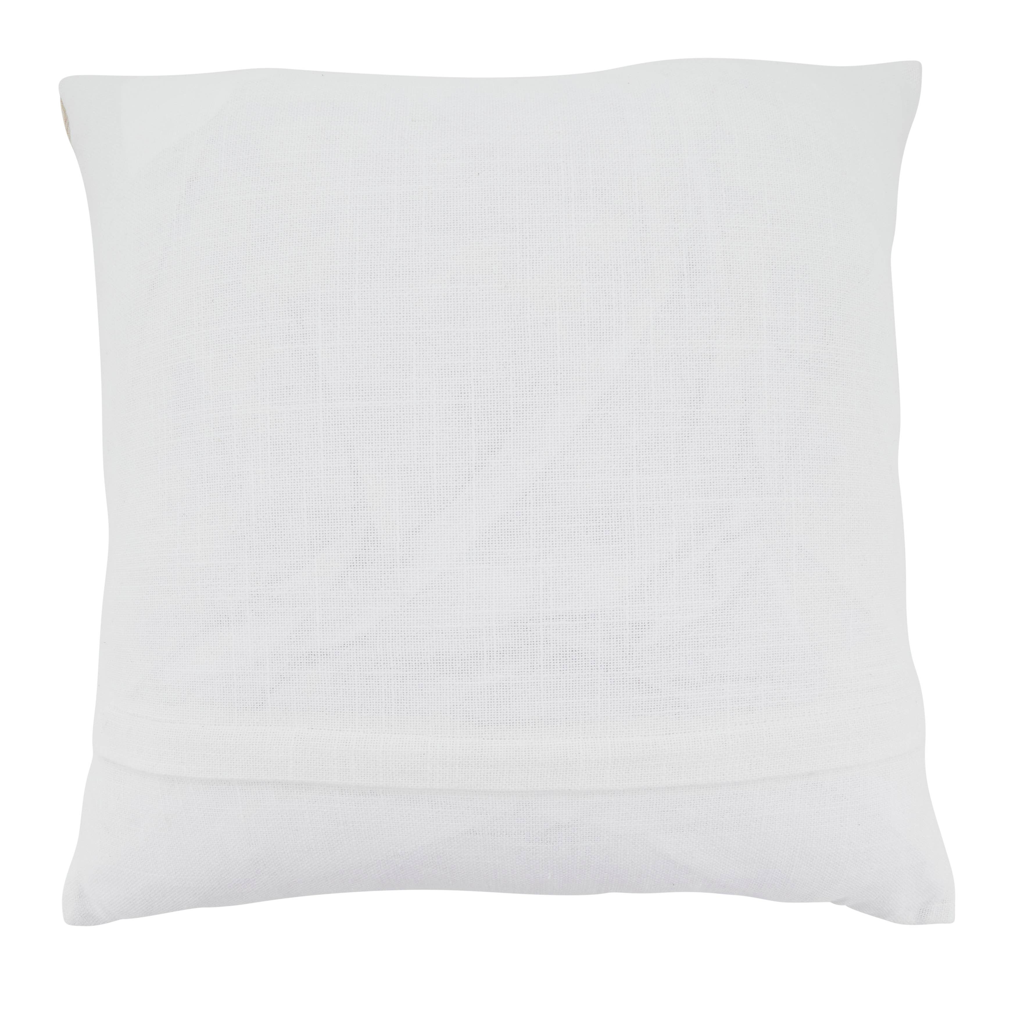 Embroidered Wave Cotton Throw Pillow