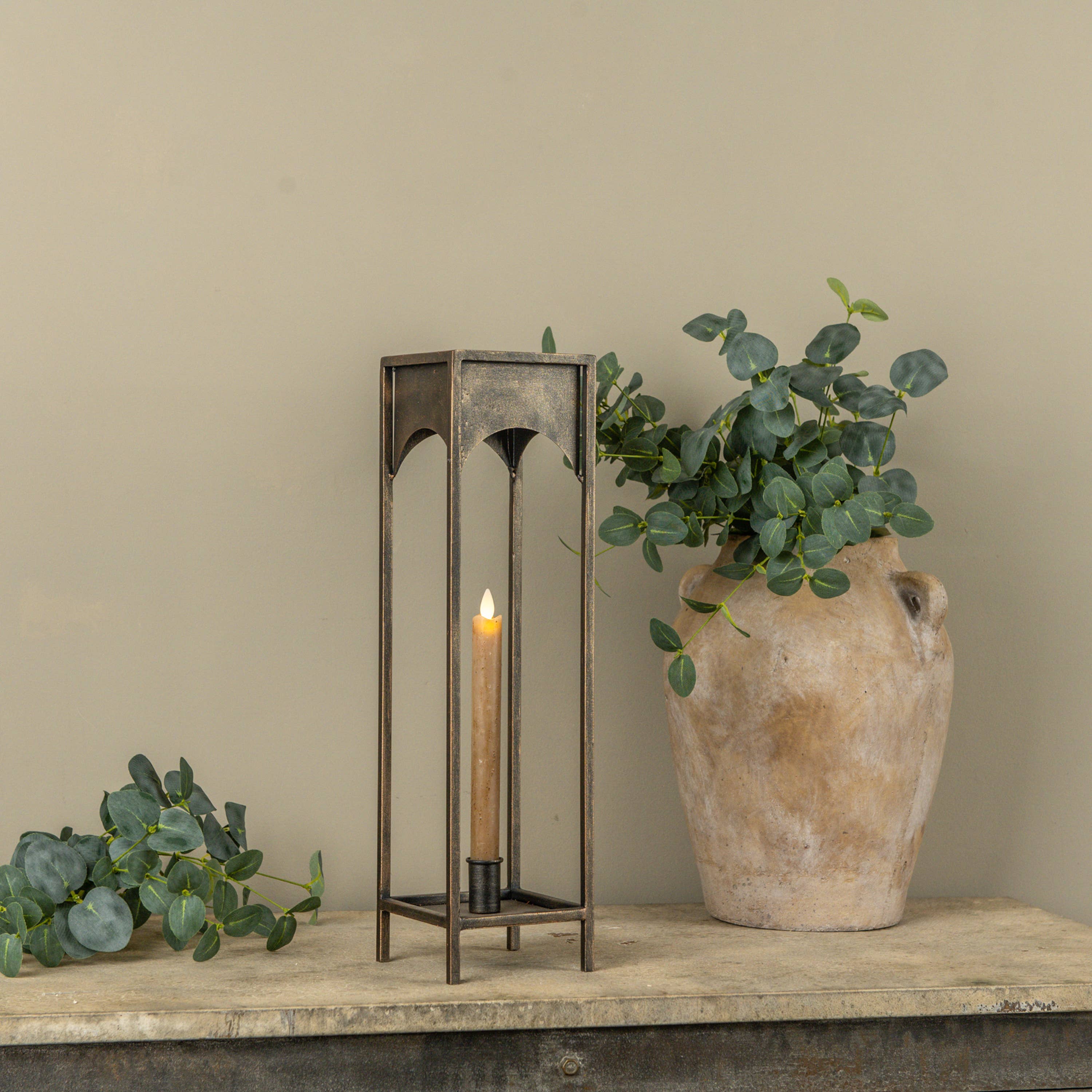 18" LORRAINE TAPER CANDLE LANTERN