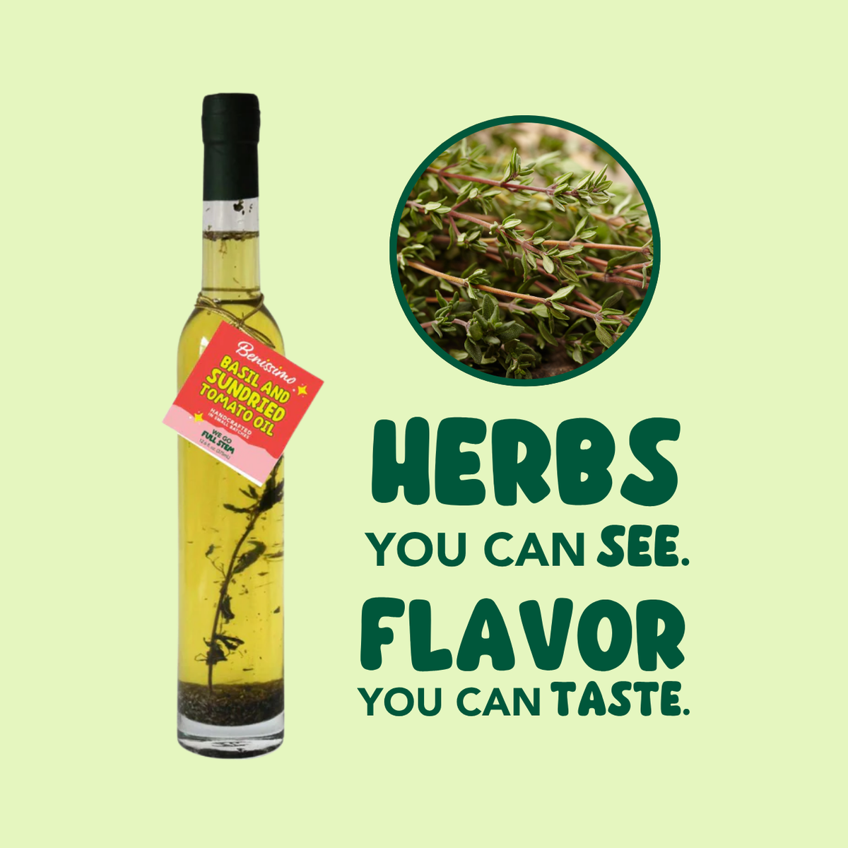 Basil & Sundried Tomato EVOO Blend – 12.7 fl oz Tall Round